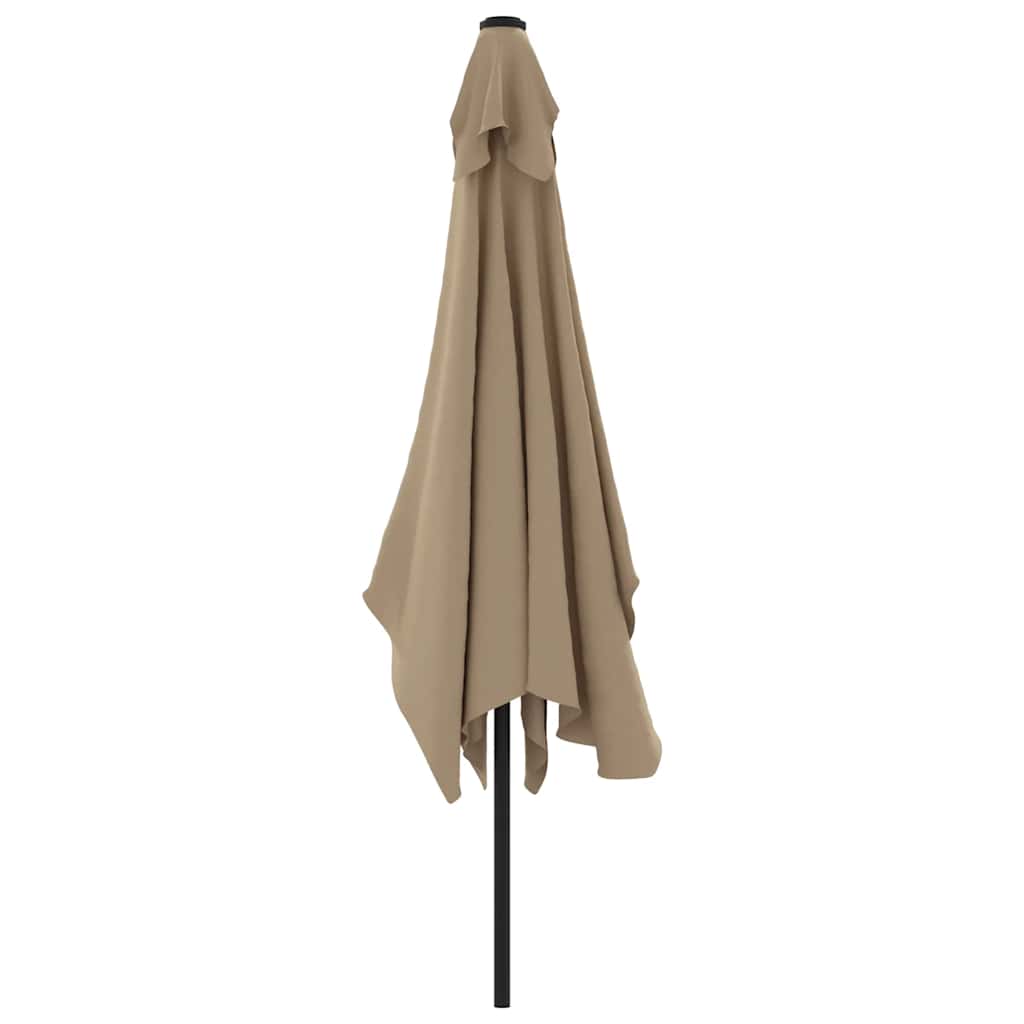 parasol med metalstang 300x200 cm gråbrun