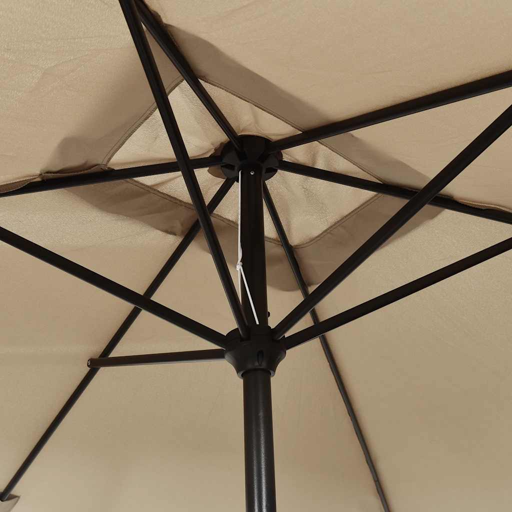 parasol med metalstang 300x200 cm gråbrun
