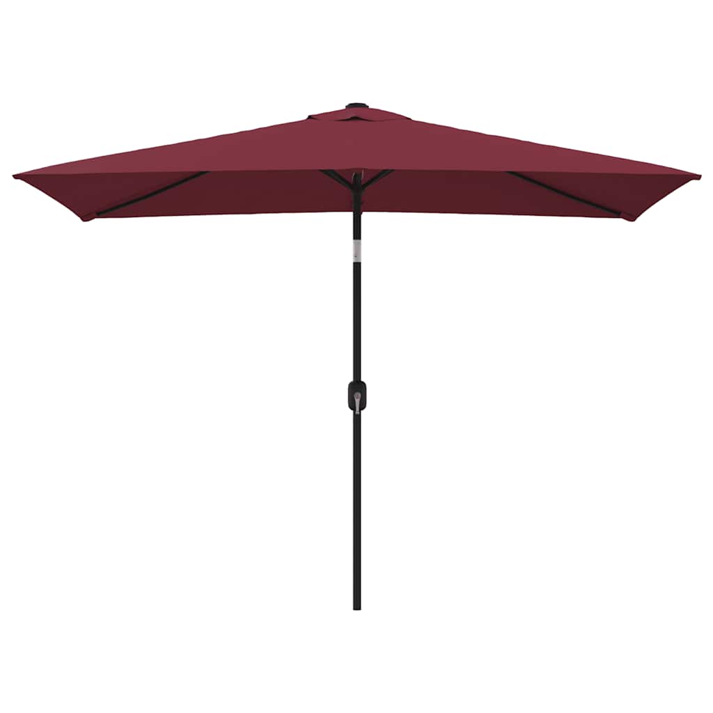 parasol med metalstang 300x200 cm bordeauxrød