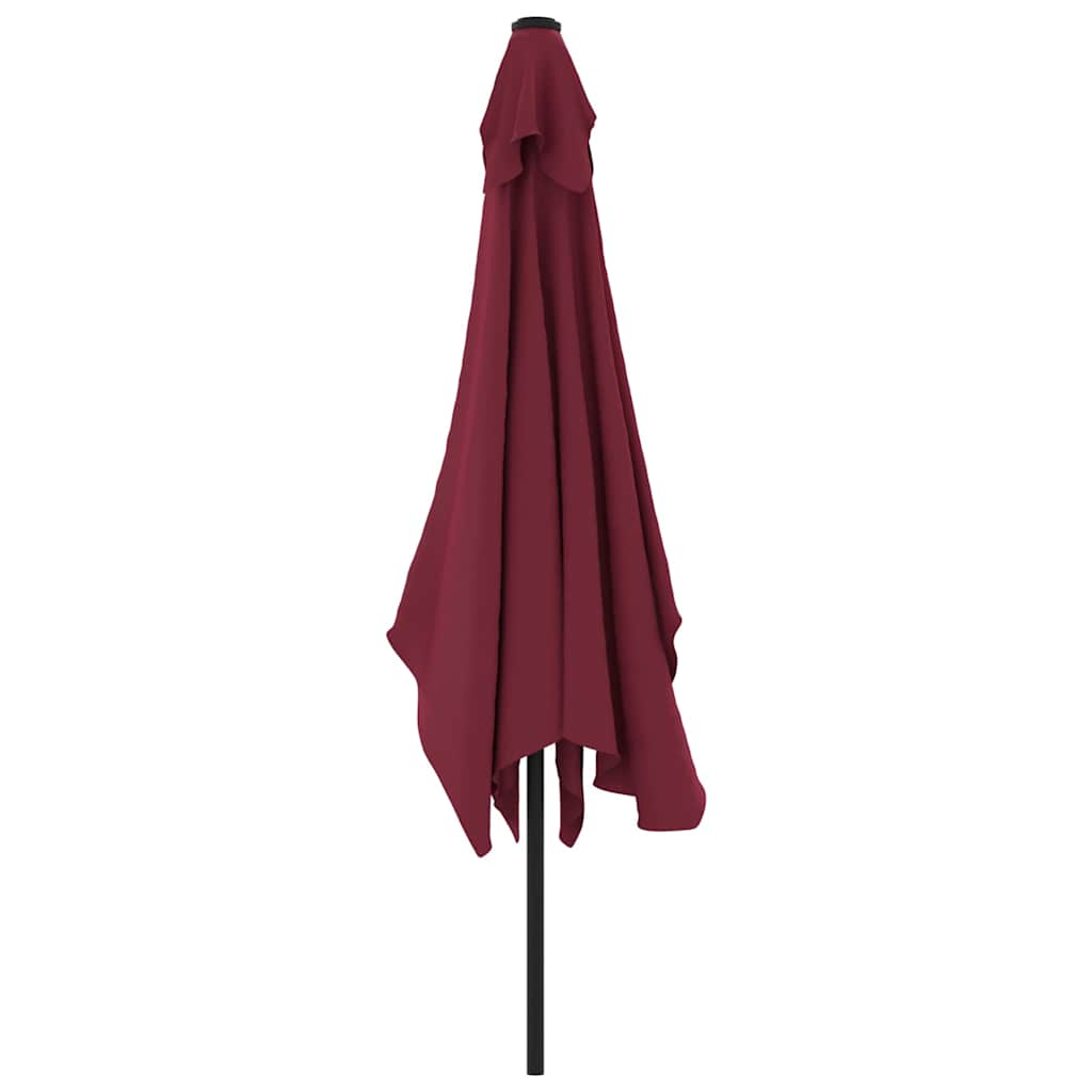 parasol med metalstang 300x200 cm bordeauxrød