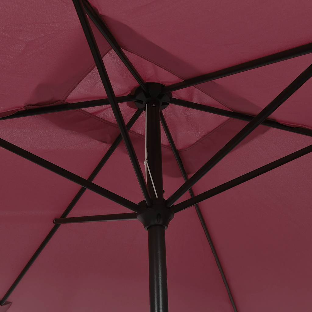 parasol med metalstang 300x200 cm bordeauxrød