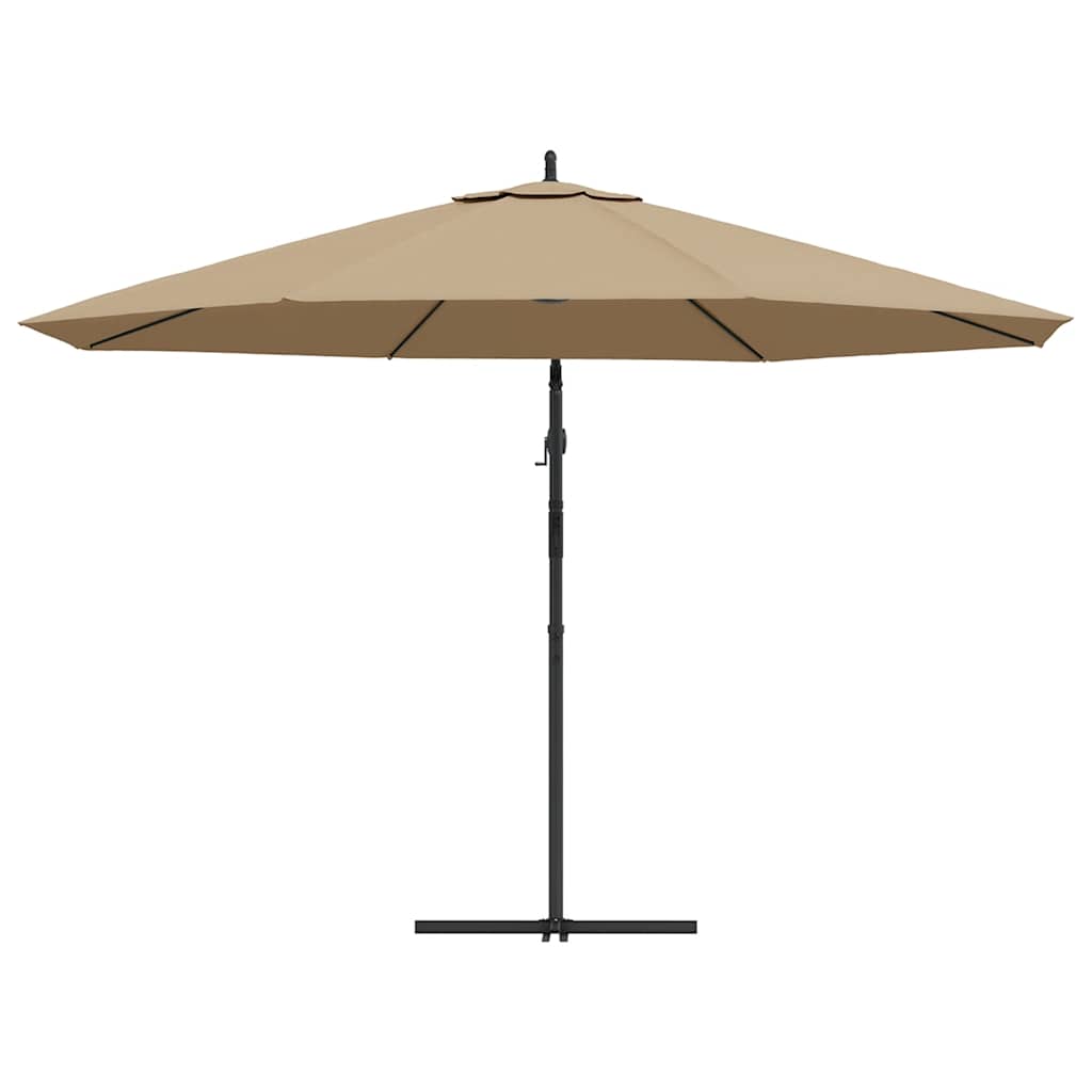 hængeparasol 350 cm aluminiumstang gråbrun