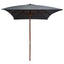 parasol 200x300 cm træstang antracitgrå