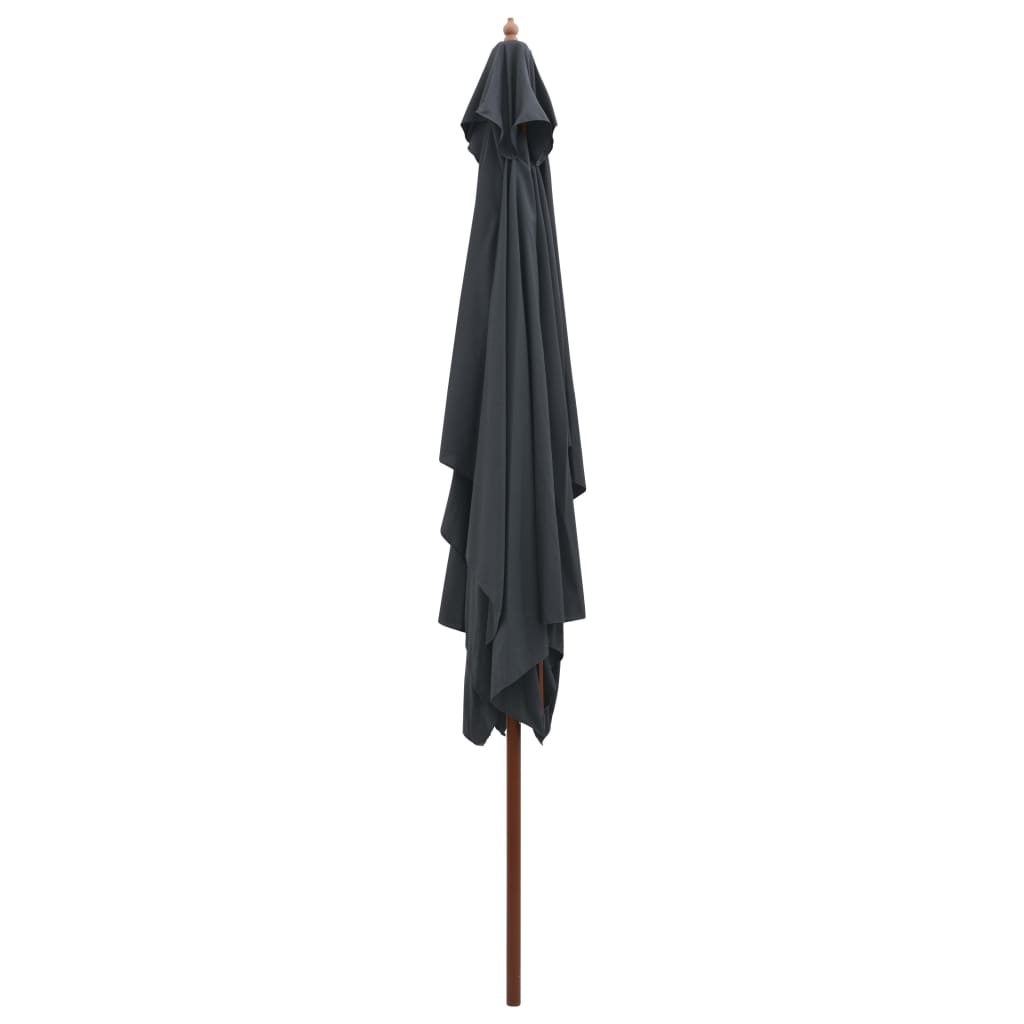 parasol 200x300 cm træstang antracitgrå