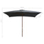 parasol 200x300 cm træstang antracitgrå
