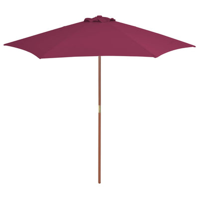 parasol 270 cm træstang bordeauxrød