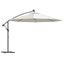 hængeparasol med LED-lys og metalstang 350 cm sandfarvet