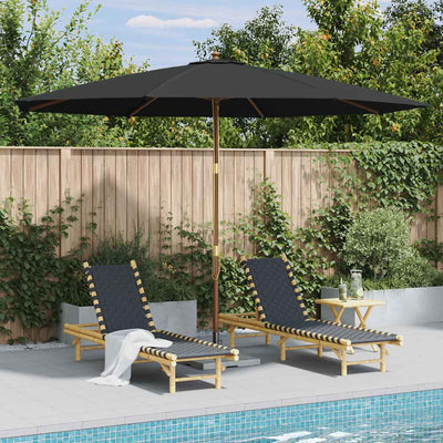 udendørs parasol med træstang 350 cm antracitgrå