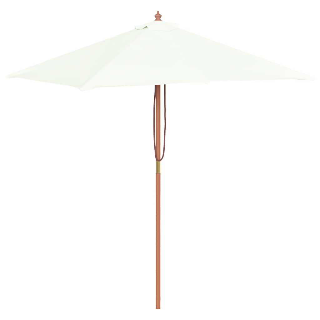 parasol 150x200 cm træstang sandfarvet