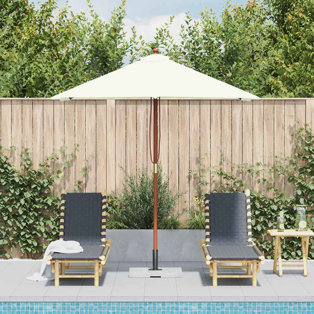 parasol 150x200 cm træstang sandfarvet