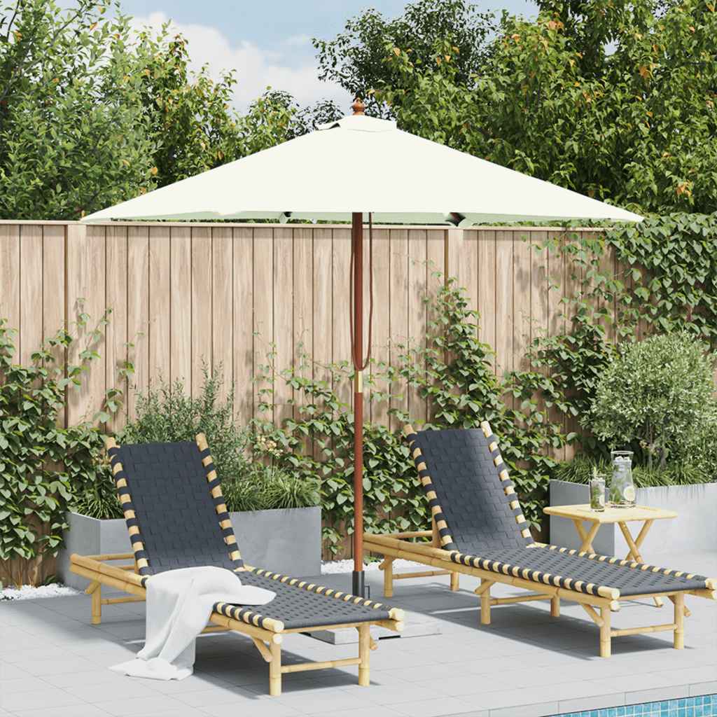 parasol 150x200 cm træstang sandfarvet