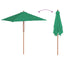 parasol 150x200 cm træstang grøn