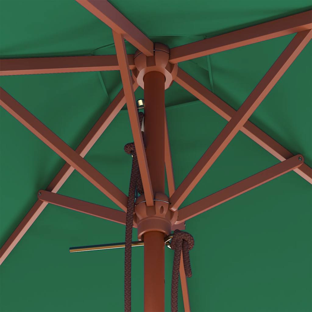 parasol 150x200 cm træstang grøn