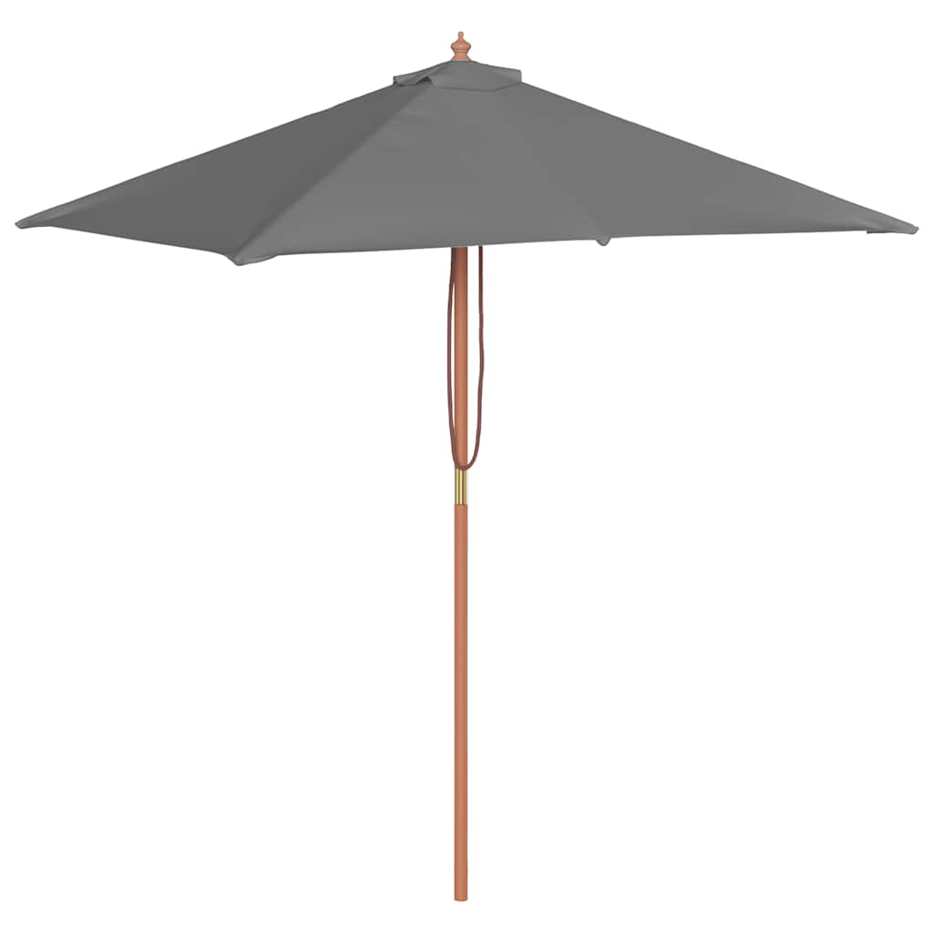 parasol 150x200 cm træstang antracitgrå