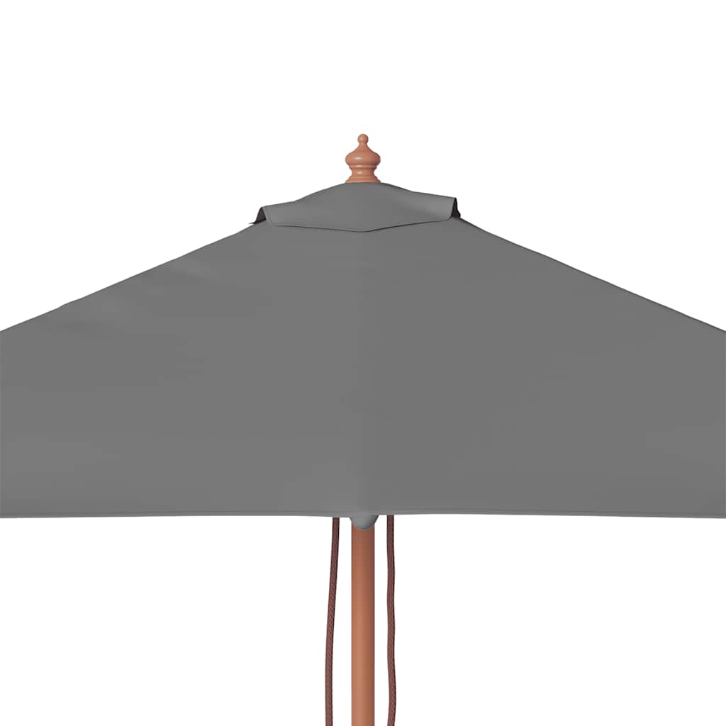 parasol 150x200 cm træstang antracitgrå