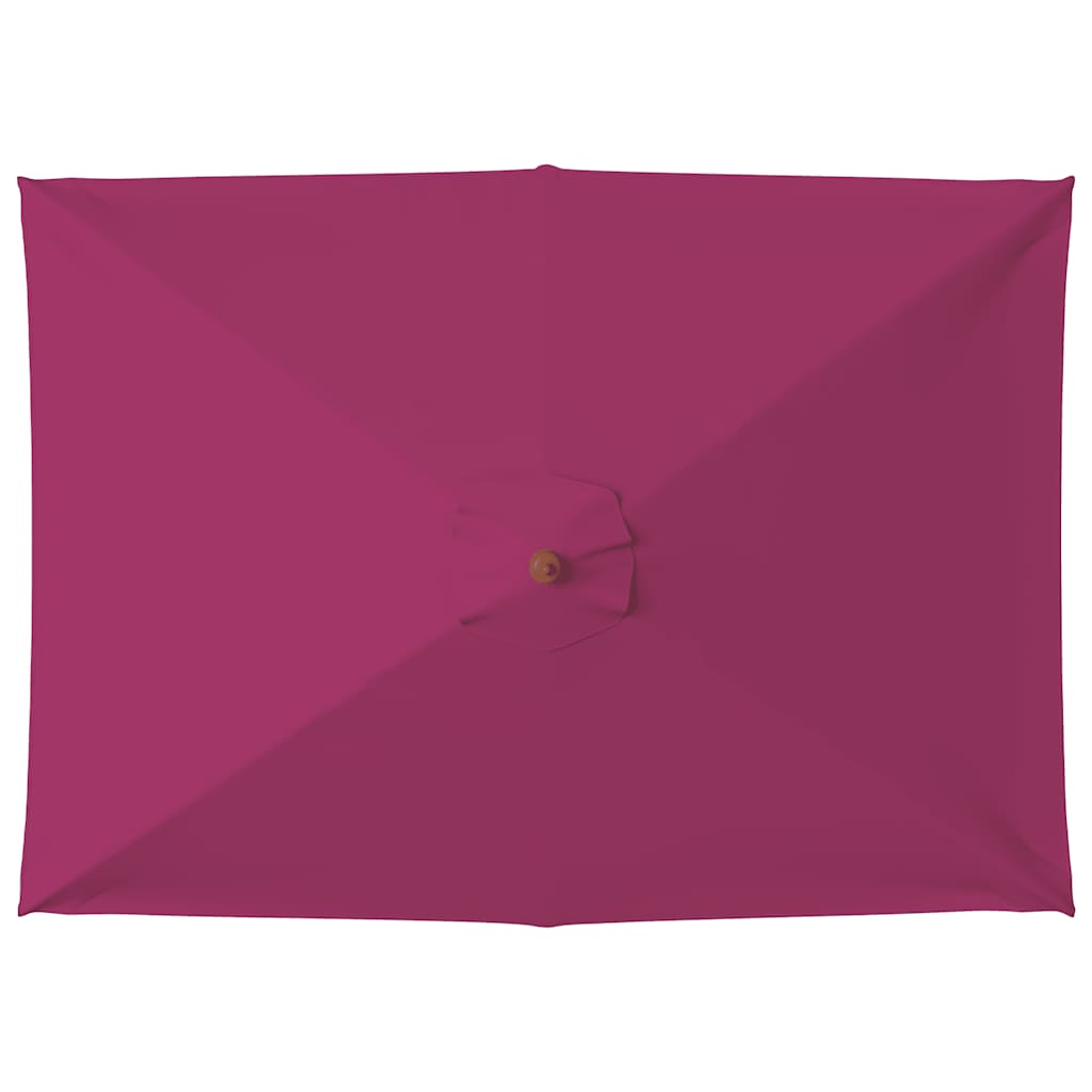 parasol 150x200 cm træstang bordeauxrød