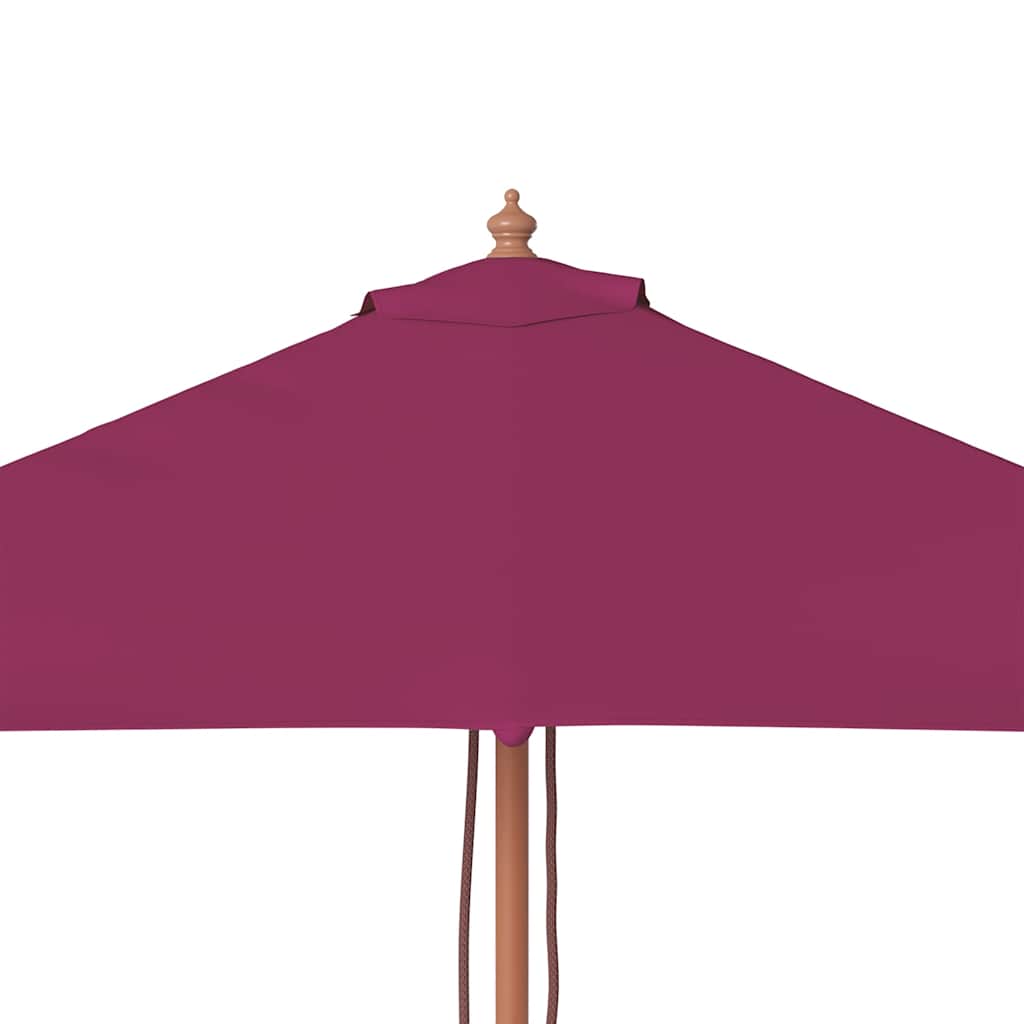 parasol 150x200 cm træstang bordeauxrød