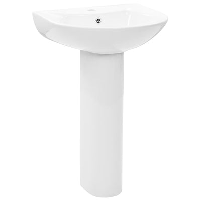 fritstående håndvask med piedestal keramik hvid 520 x 440 x 190 mm
