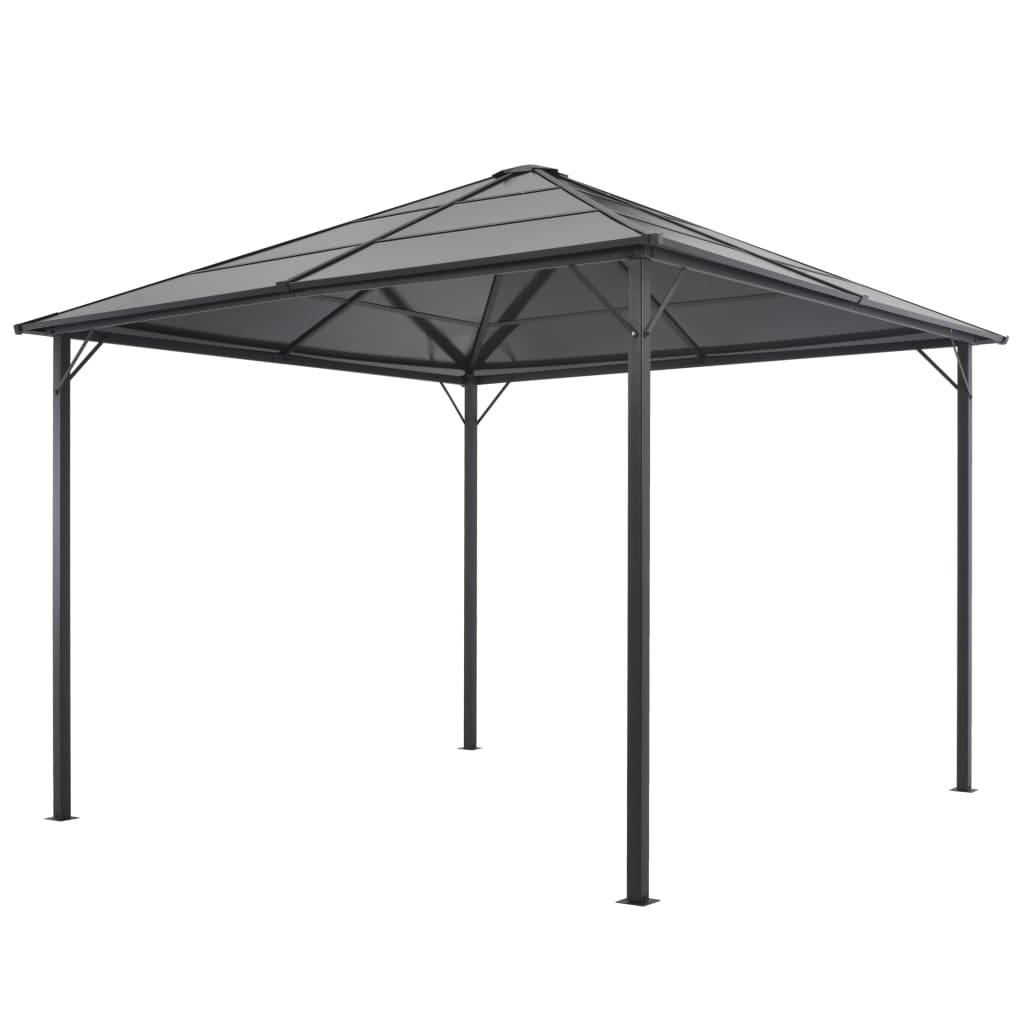 pavillon med tag aluminium 3 x 3 m antracitgrå