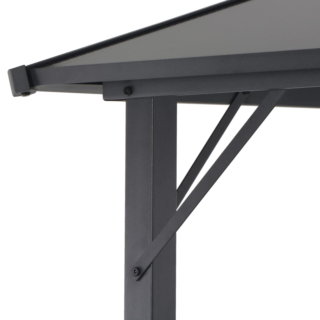 pavillon med tag aluminium 3 x 3 m antracitgrå
