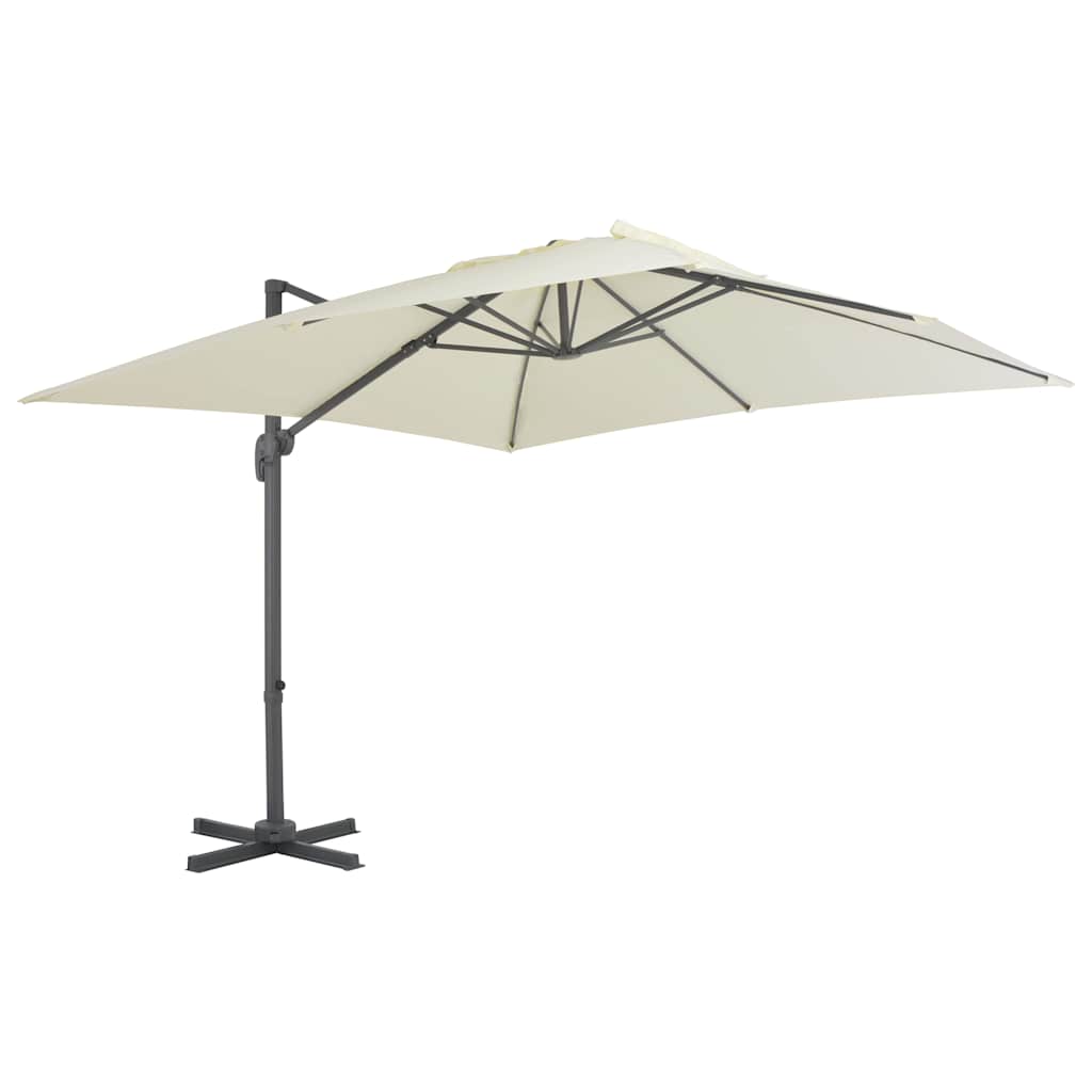fritstående haveparasol med aluminiumsstang 300x300 cm sand