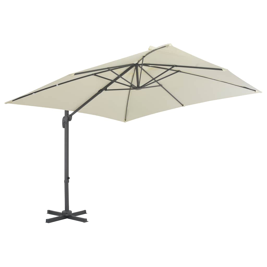 fritstående haveparasol med aluminiumsstang 300x300 cm sand