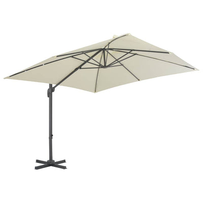 fritstående haveparasol med aluminiumsstang 300x300 cm sand