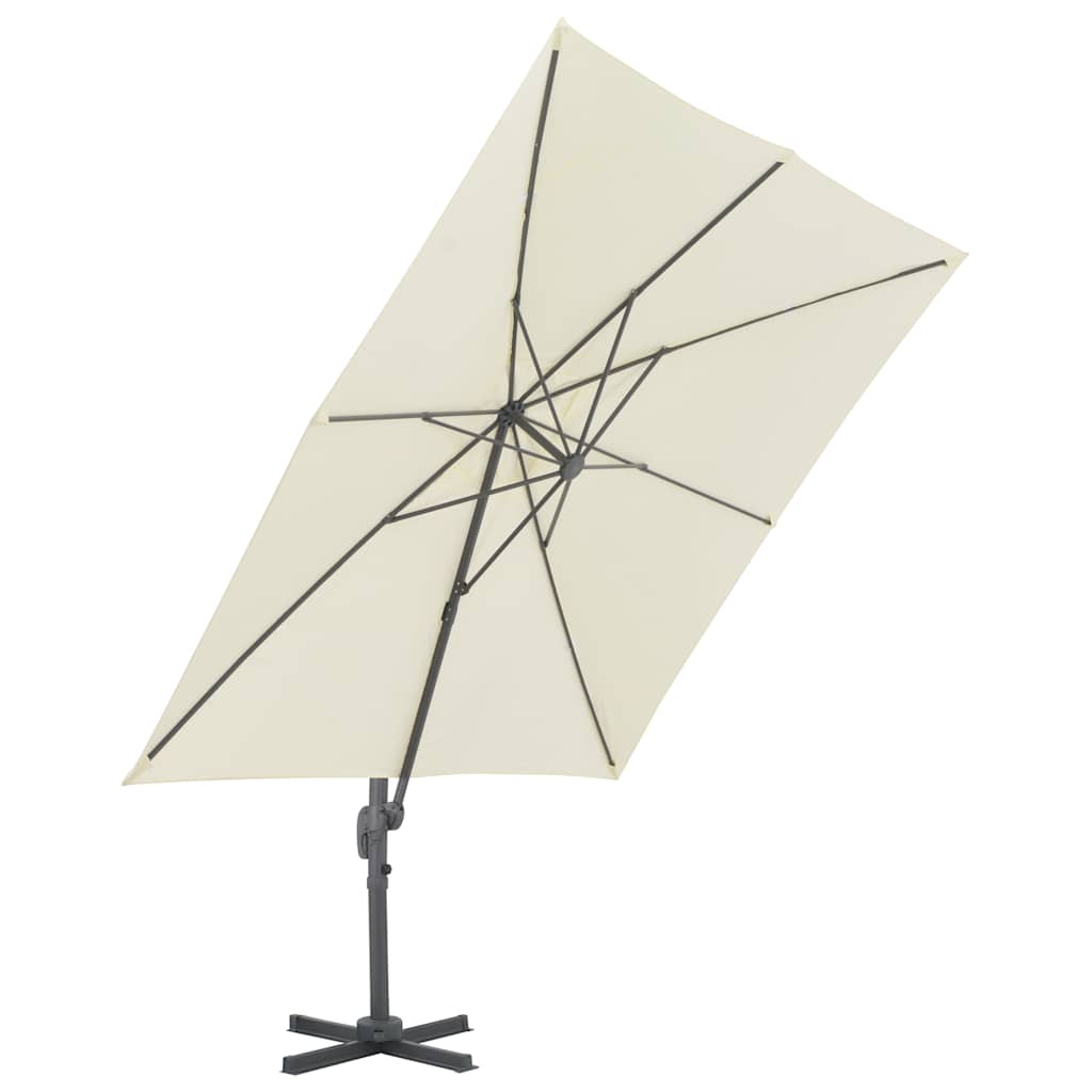 fritstående haveparasol med aluminiumsstang 300x300 cm sand