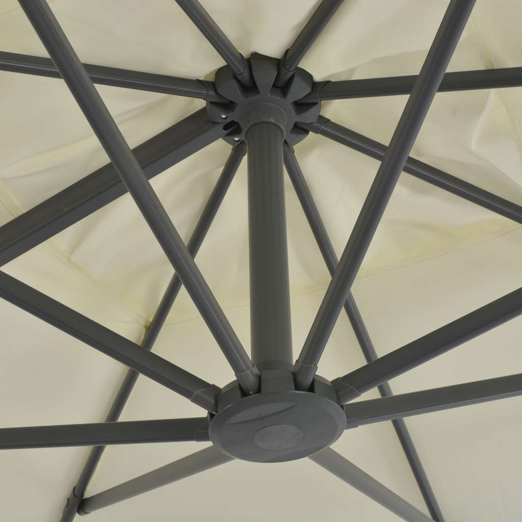 fritstående haveparasol med aluminiumsstang 300x300 cm sand