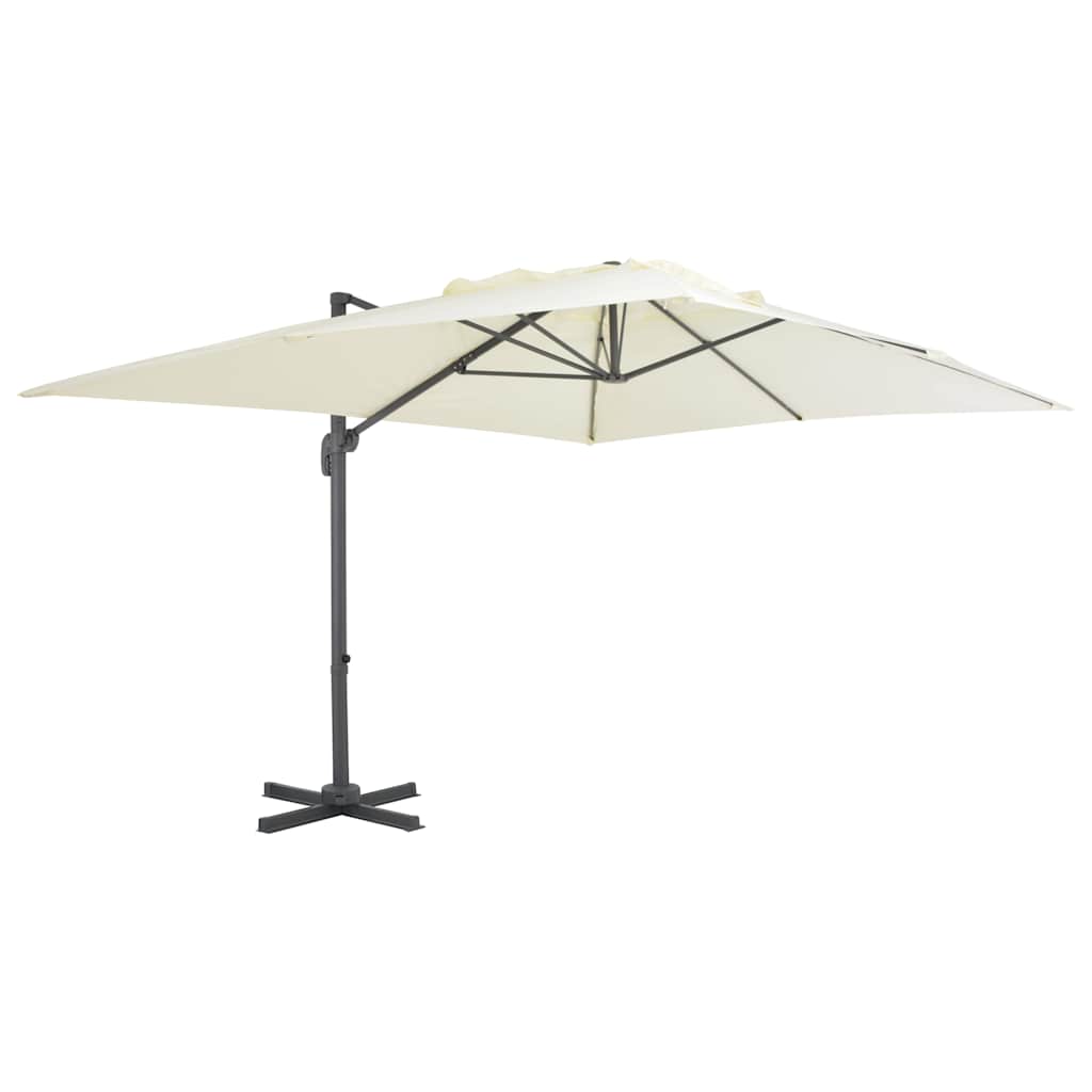 fritstående haveparasol med aluminiumsstang 400x300 cm sand