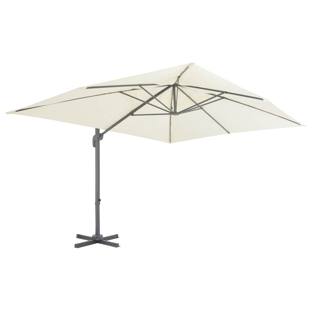 fritstående haveparasol med aluminiumsstang 400x300 cm sand