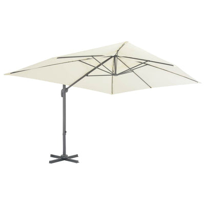 fritstående haveparasol med aluminiumsstang 400x300 cm sand