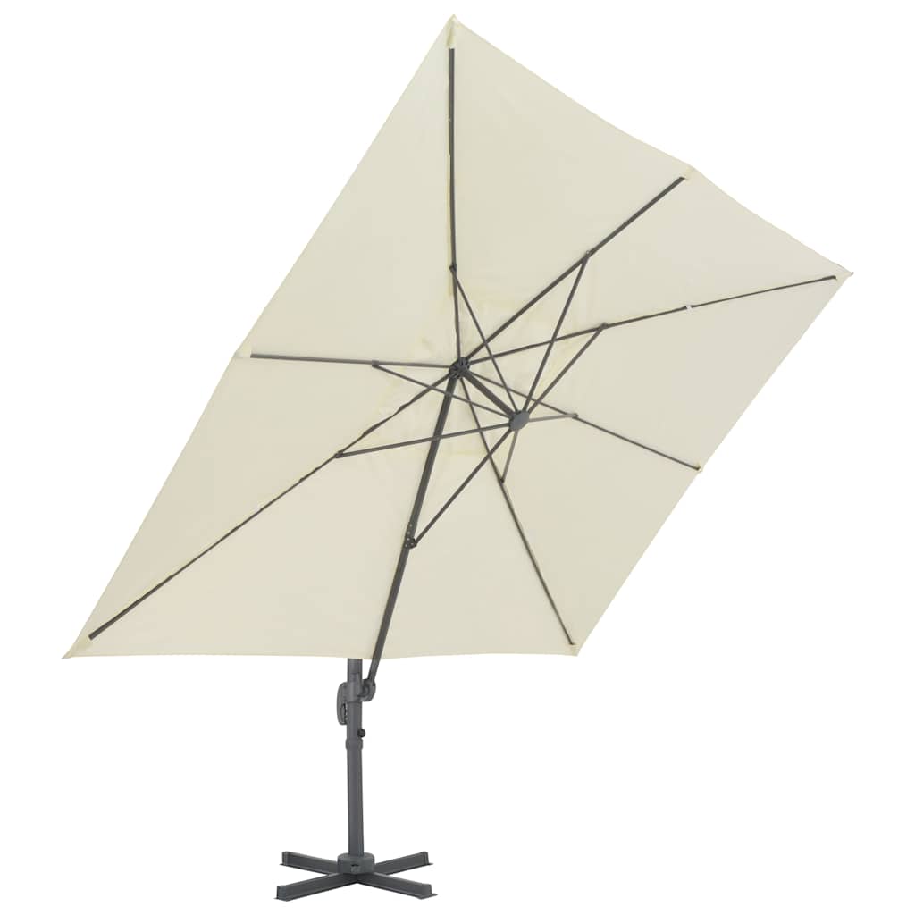 fritstående haveparasol med aluminiumsstang 400x300 cm sand