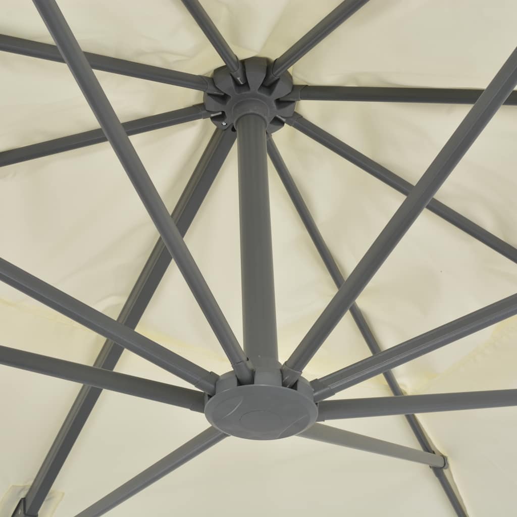 fritstående haveparasol med aluminiumsstang 400x300 cm sand
