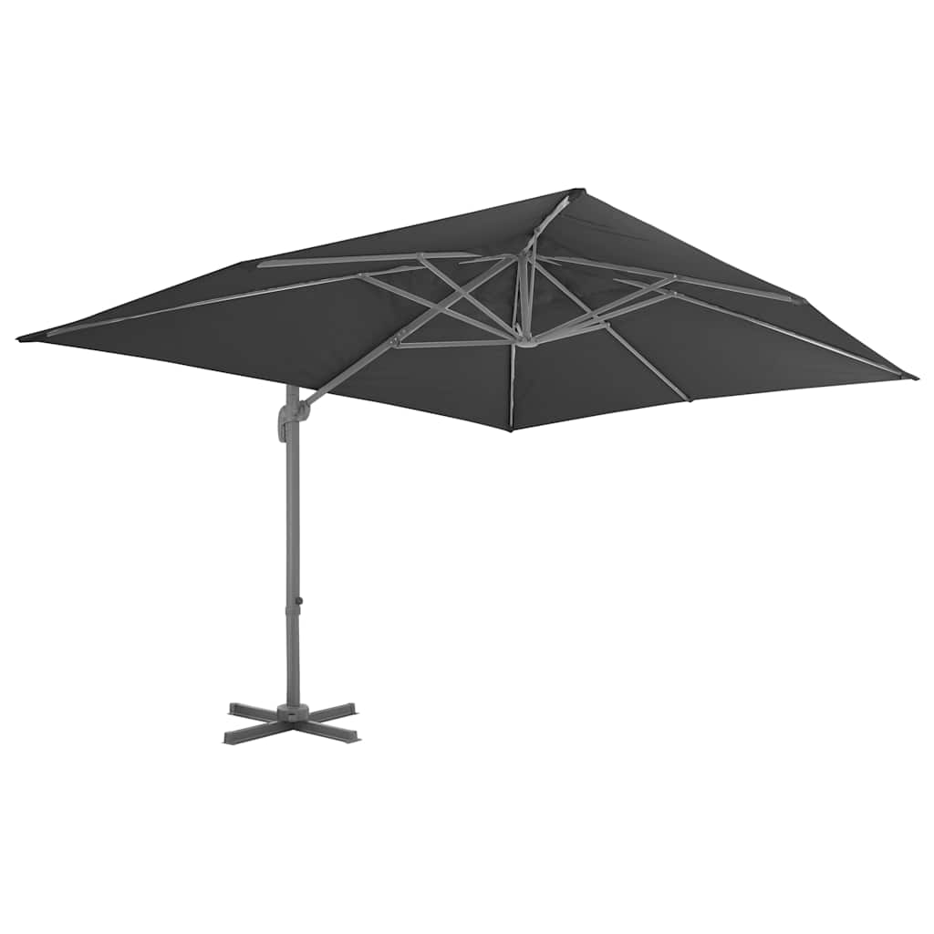 fritstående haveparasol med aluminiumsstang 400x300 cm antracit
