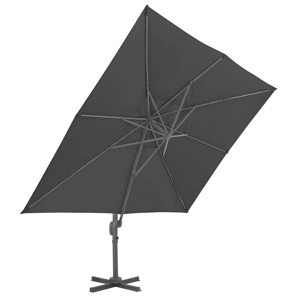 fritstående haveparasol med aluminiumsstang 400x300 cm antracit