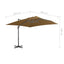 hængeparasol 300x300 cm aluminiumsstang gråbrun