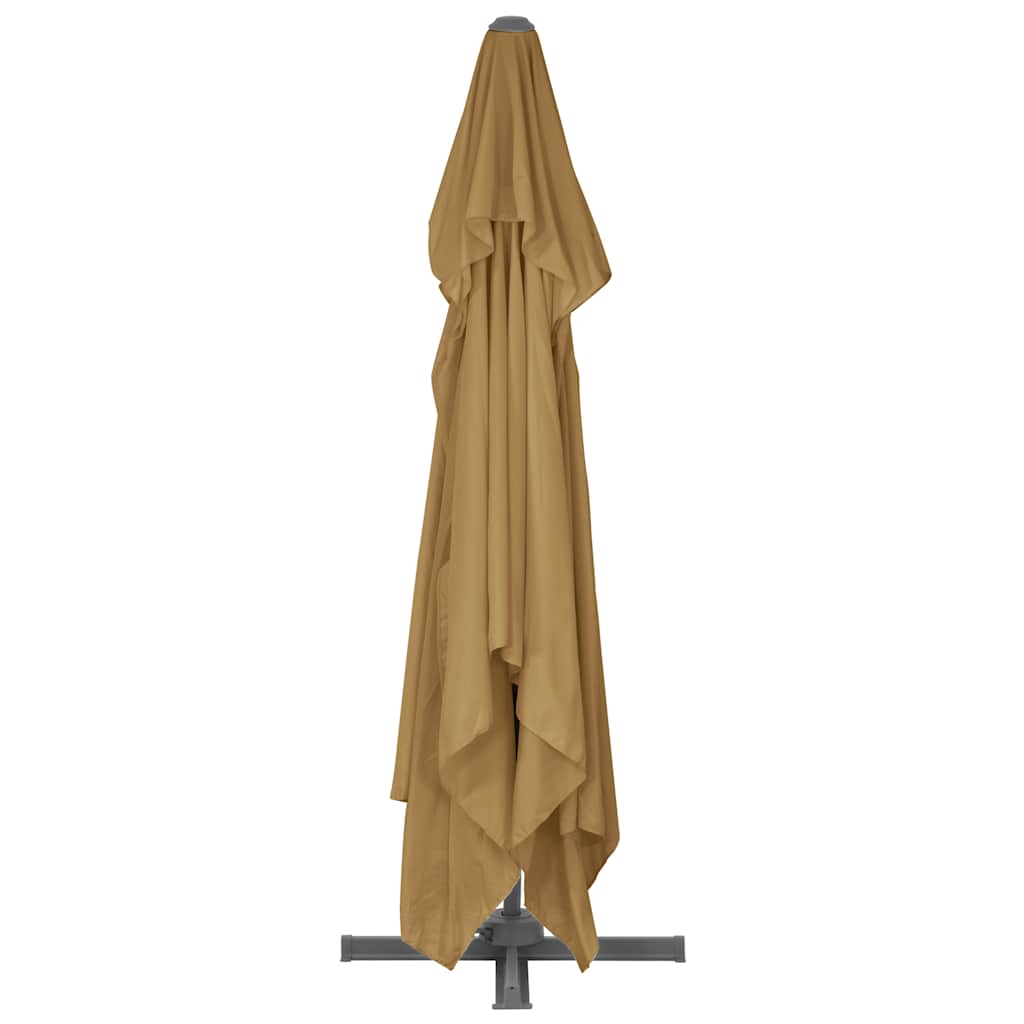 fritstående haveparasol med aluminiumsstang 400x300 cm taupe