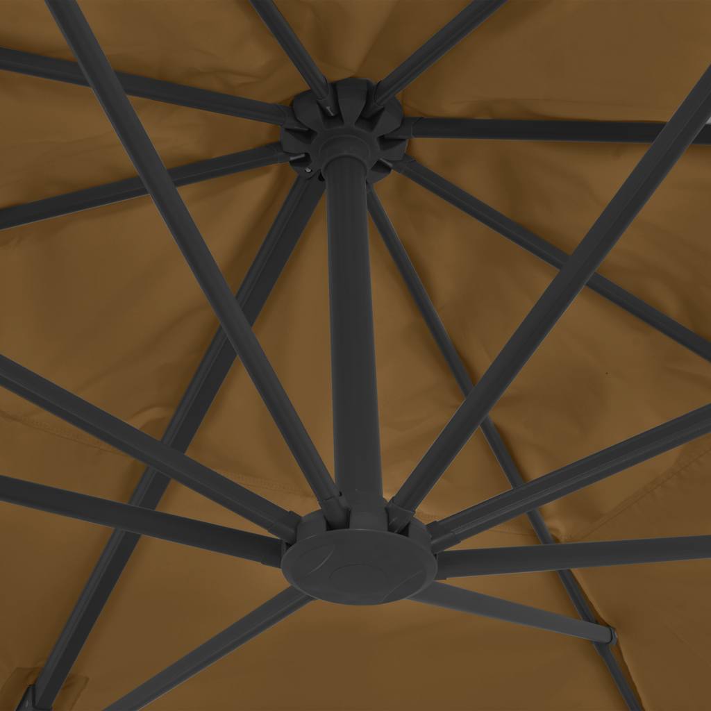 fritstående haveparasol med aluminiumsstang 400x300 cm taupe