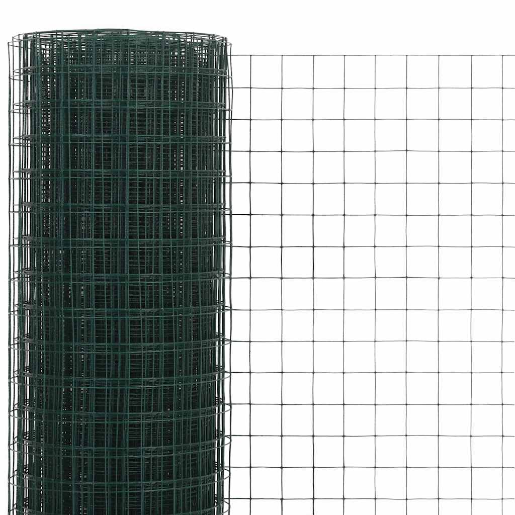 hønsenet stål med PVC-belægning 10 x 0,5 m grøn