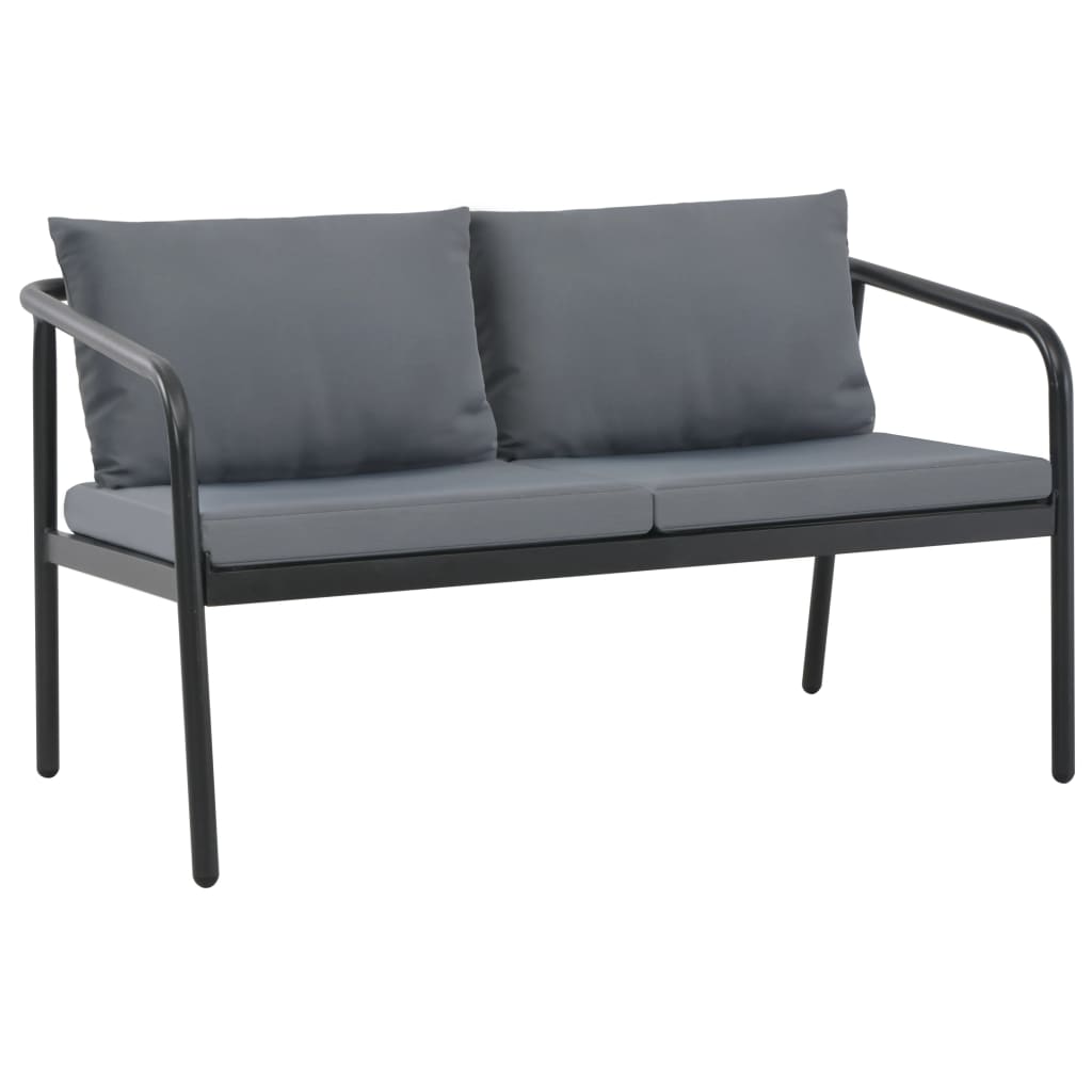 vidaXL 2-personers havesofa med hynder grå aluminium