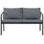 2-personers havesofa med hynder grå aluminium