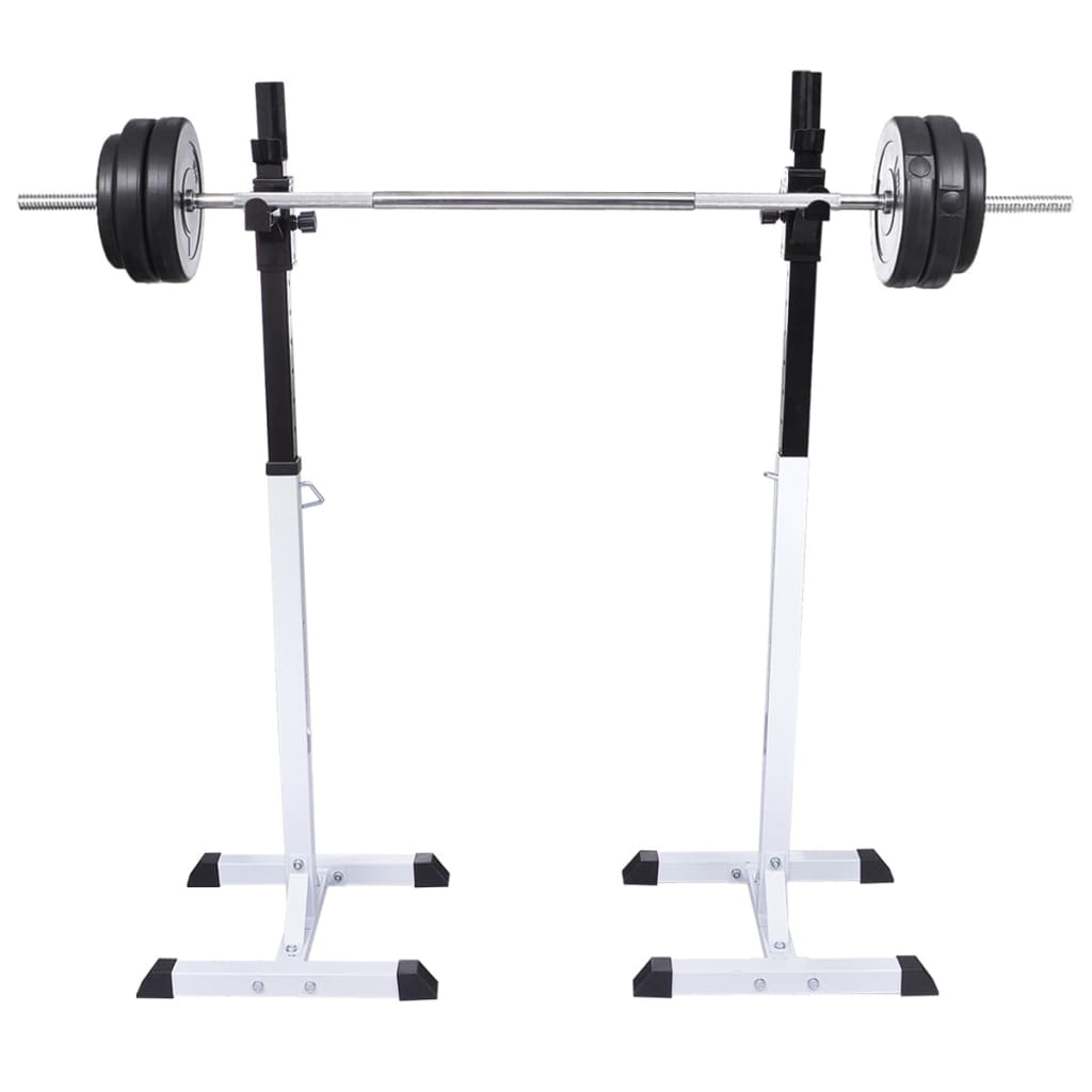 vægtstang- og squat-stativ med vægtstang- og håndvægtsæt 60,5kg