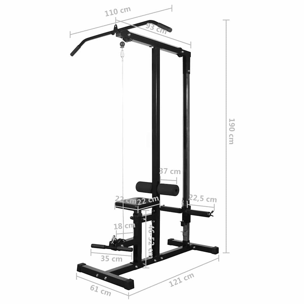 styrketårn med vægtstang- og håndvægtsæt 30,5 kg