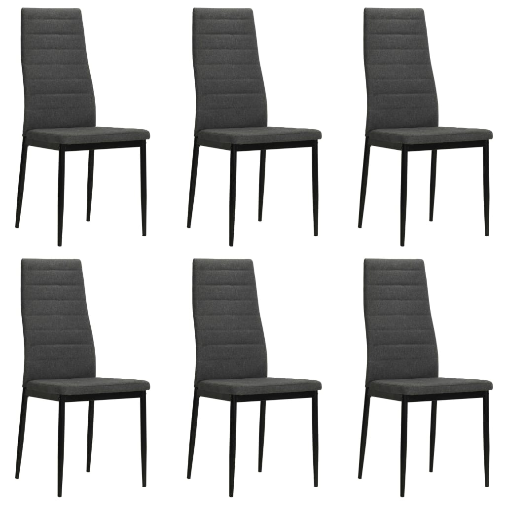 spisebordsstole 6 stk. stof mørkegrå
