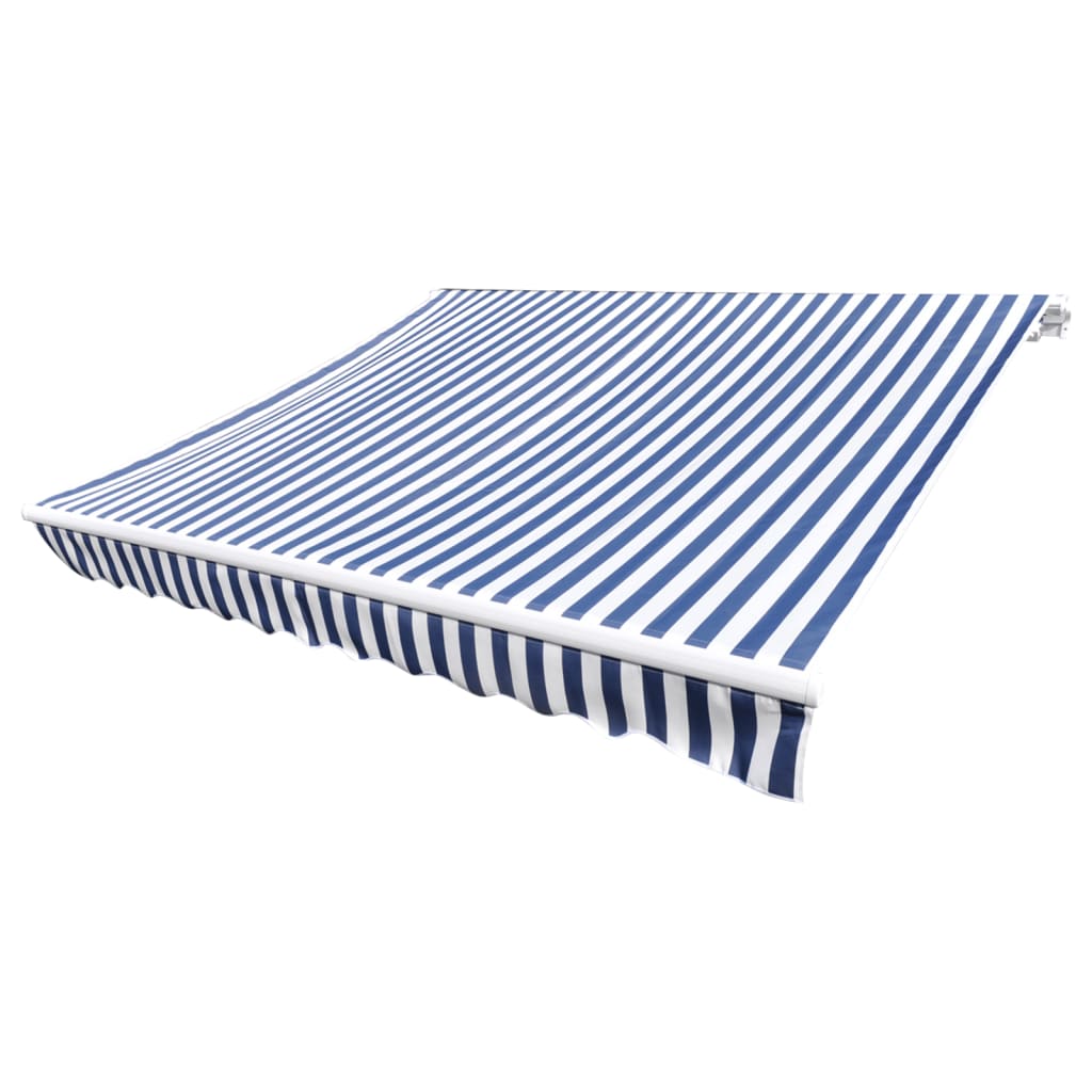 udskiftningsdug til markise 350x250 cm polyester blå og hvid