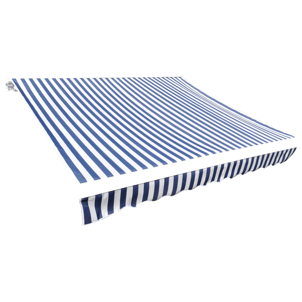 udskiftningsdug til markise 450x300 cm polyester blå og hvid