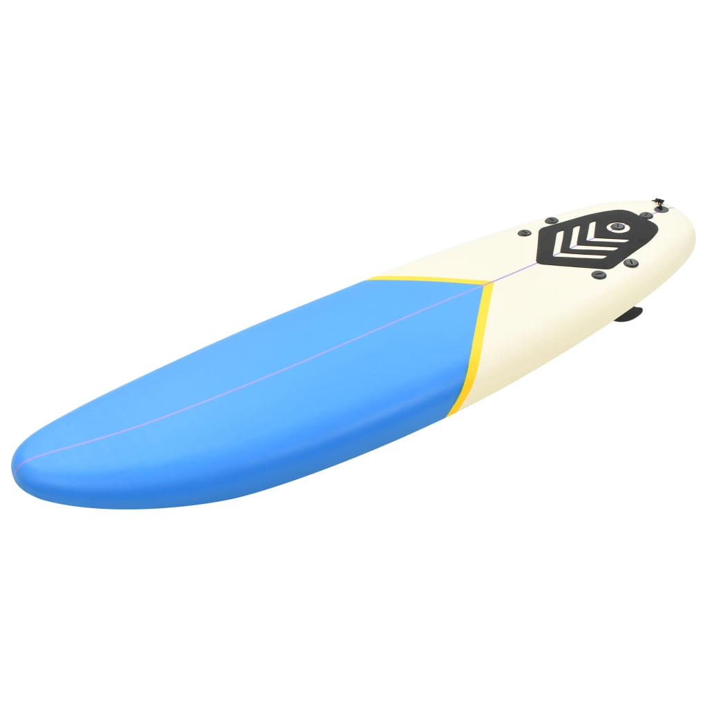 surfboard 170 cm blå og cremefarvet