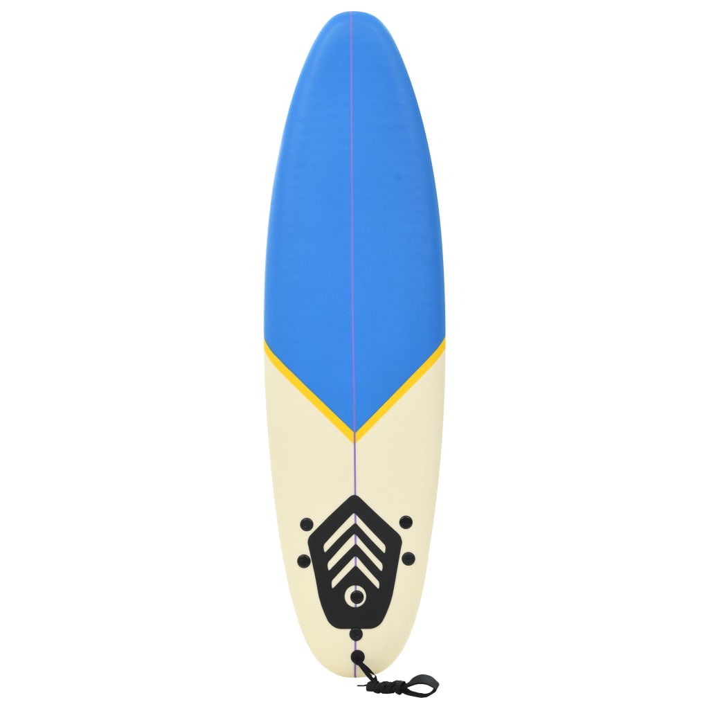 surfboard 170 cm blå og cremefarvet