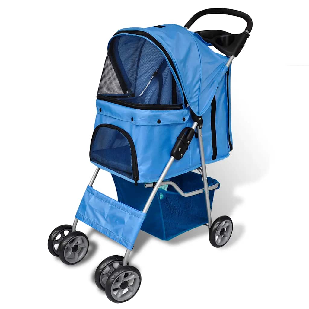 hundeklapvogn 15 kg blå
